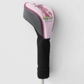 Anfangsname Girly Pink Monogramm Golf Headcover (angewinkelt)