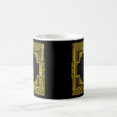 Anfangsname Gold Geometrische Linien A B C D E Kaffeetasse (Mittel)