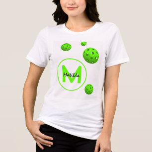 Anfangsname Grüner Pickleball-Schläger Sport Tri-Blend Shirt