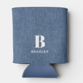 Anfangsname, Light Blue Denim Print 12oz Dosenkühler (Rückseite)