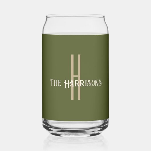 Anfangsname | Modernes Army Green Beverage Dosenglas (Rückseite)