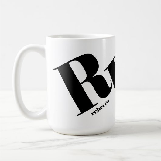 Anfangsname Monogramm Kaffeetasse (Links)