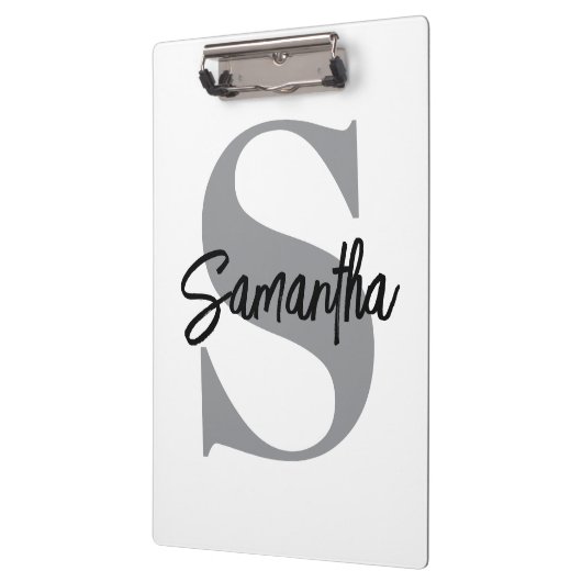 Anfangsname Monogramm Klemmbrett (Links)
