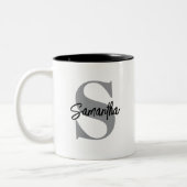 Anfangsname Monogramm Zweifarbige Tasse (Links)