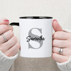 Anfangsname Monogramm Zweifarbige Tasse