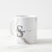 Anfangsname Personalisiertes Monogramm Kaffeetasse (Vorderseite Links)