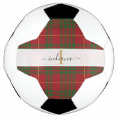 Anfangsname Tartan Green Red Kariert Fußball (Vorderseite)