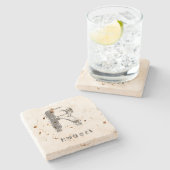 Anfangsschablonen-eleganter cooler steinuntersetzer (Seitenansicht)