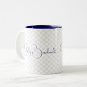 Anfangsschrift für Navy Monogram Classic Bold Zweifarbige Tasse (Vorderseite Links)