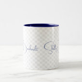 Anfangsschrift für Navy Monogram Classic Bold Zweifarbige Tasse (Mittel)