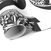 Anfangsschwarzweiss-Blumenmuster des Monogramm-J Geschenkpapier (Rolleneckpunkt)