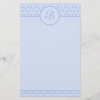 Anfangsstadium der Blauen Floral Monogramm Briefpapier