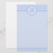 Anfangsstadium der Blauen Floral Monogramm Briefpapier (Vorne/Hinten)