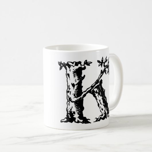 AnfangsTasse - Buchstabe 'K Kaffeetasse (VorderseiteRechts)