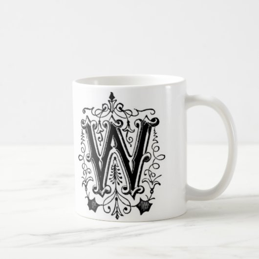 AnfangsTasse - Buchstabe 'W Kaffeetasse (Rechts)
