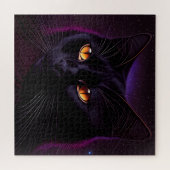 Anfechtende schwarze Katze Puzzle (Horizontal)