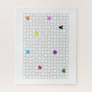 Anfechtende weiße kleine bunte Stücke abstrakt Puzzle