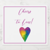 "Anfeuer zur Liebe" Wasserfarbenherz Schaumweinetikett (Einzelnes Label)