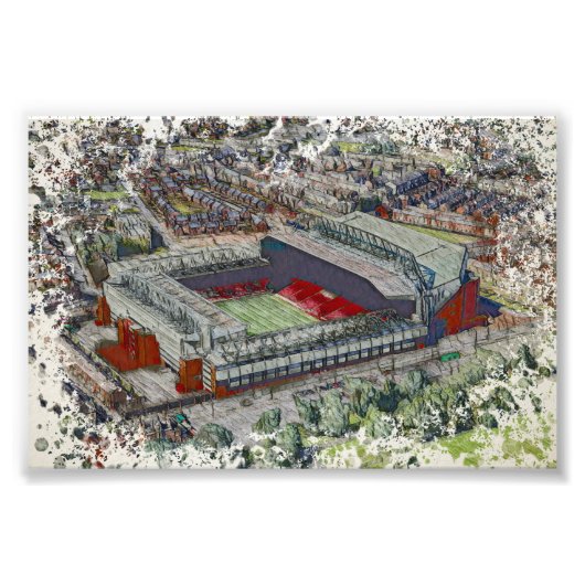 Anfield Stadium Liverpool - Artistic Watercolour Fotodruck (Vorne)