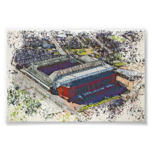 Anfield Stadium Liverpool - Artistic Watercolour Fotodruck (Vorne)