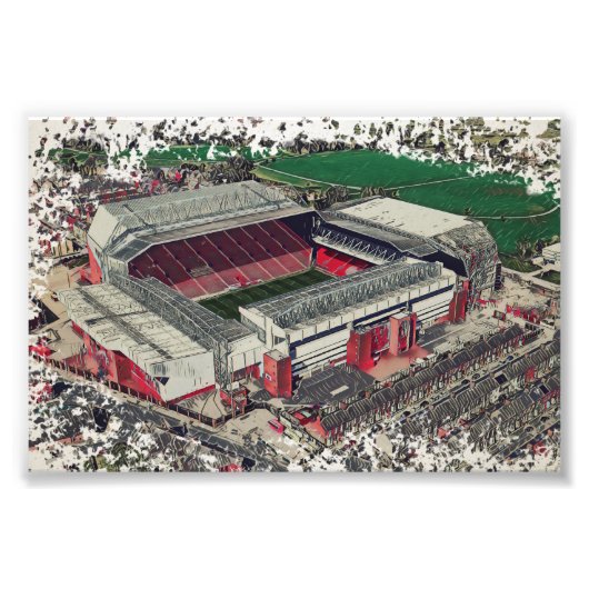 Anfield Stadium Liverpool - Artistic Watercolour Fotodruck (Vorne)