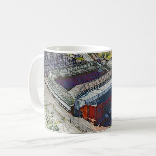 Anfield Stadium Liverpool - Artistic Watercolour Kaffeetasse (Vorderseite Links)