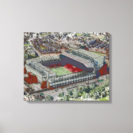 Anfield Stadium Liverpool - Artistic Watercolour Leinwanddruck (Vorderseite)