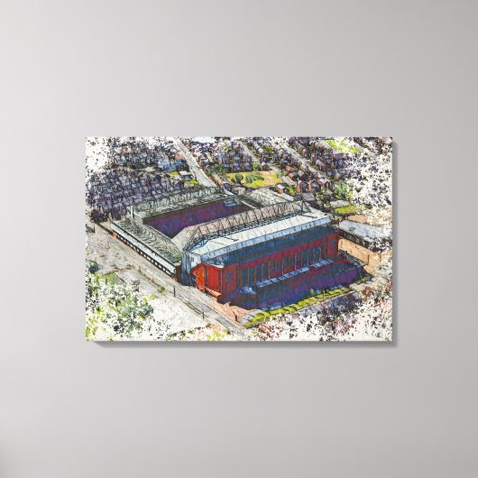 Anfield Stadium Liverpool - Artistic Watercolour Leinwanddruck (Vorderseite)