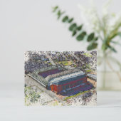 Anfield Stadium Liverpool - Artistic Watercolour Postkarte (Stehend Vorderseite)