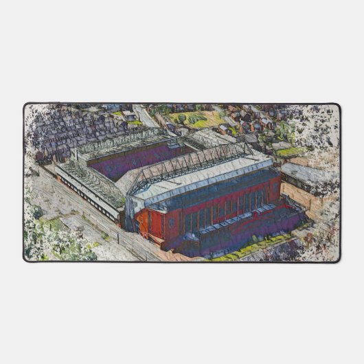 Anfield Stadium Liverpool - Artistic Watercolour Schreibtischunterlage (Vorderseite)