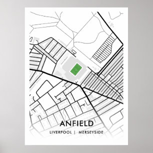 Anfield Stadium White Poster - Zuhause Liverpool