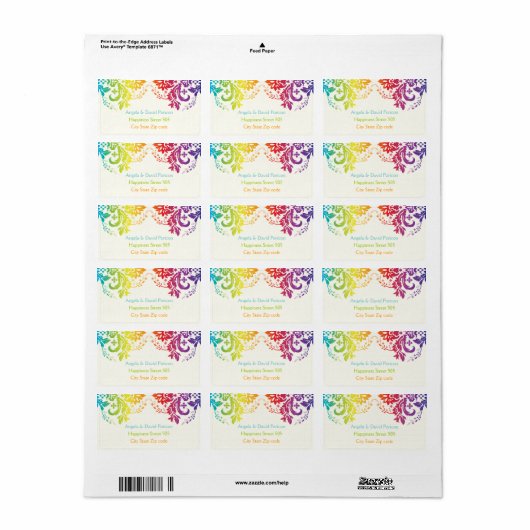 Anforderung 1 der Regenbogenfarben Adressaufkleber (Vorne)