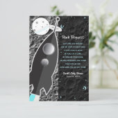 ANFORDERUNG AUF DAS MOON Space Rocket Ship Book Einladung (Stehend Vorderseite)
