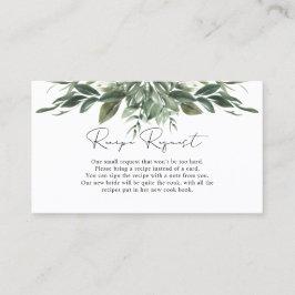 Anforderungskarte für das Blattrezept Visitenkarte