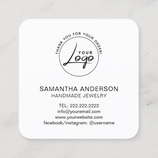 Anforderungslogo Quadratische Visitenkarte (Rückseite)