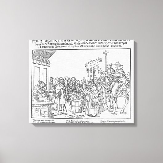 Anfrage an einen Mintmaker, c.1500 Leinwanddruck (Vorderseite)