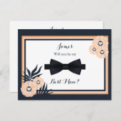 Anfrage-Card für den Trauzeuge Wedding Black Pearl Postkarte (Vorne/Hinten)