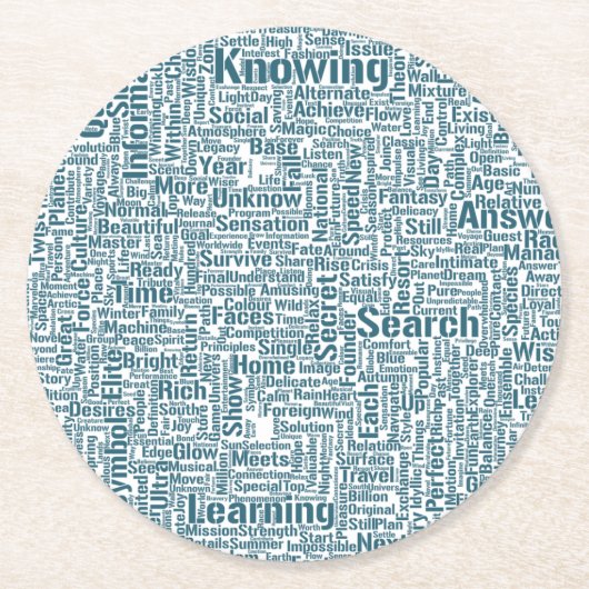 ANFRAGE CLOUD TEXT GRUND MELDUNG RUNDER PAPPUNTERSETZER (Vorderseite)