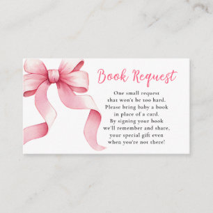 Anfrage für Baby-Shower-Buch mit rosa Coquette-Sch Begleitkarte