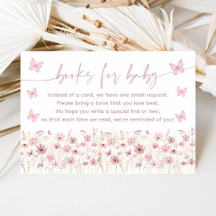 Anfrage für Babybuch mit rosa Schmetterling Wildbl Begleitkarte