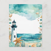 Anfrage für das Baby Dusche Nautic Lighthouse Begleitkarte (Rückseite)