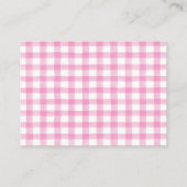 Anfrage für das Babybuch der rosafarbenen Farm Flo Begleitkarte (Rückseite)