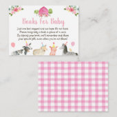 Anfrage für das Babybuch der rosafarbenen Farm Flo Begleitkarte (Vorne/Hinten)