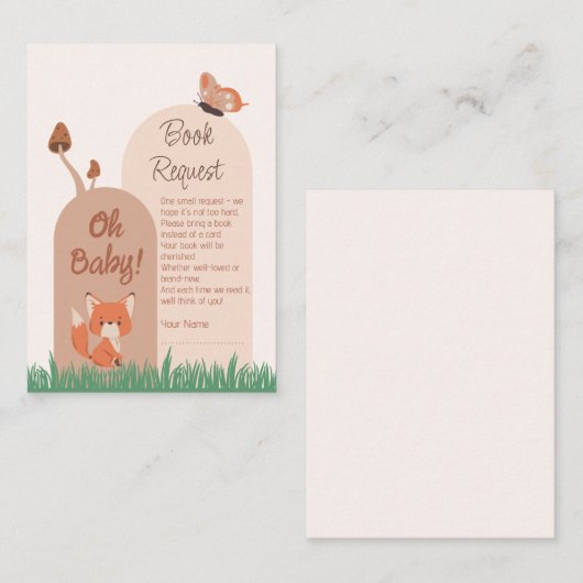 Anfrage für das Babyduschen von Forest Fox Begleitkarte (Vorne/Hinten)