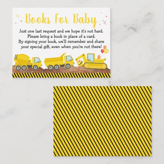 Anfrage für den Bau eines Lkw Boy Baby Showbuches Begleitkarte (Vorne/Hinten)