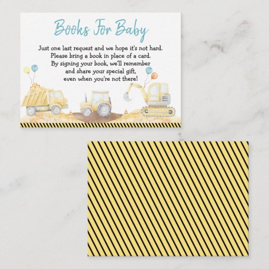 Anfrage für den Bau eines Lkw Boy Baby Showbuches Begleitkarte (Vorne/Hinten)