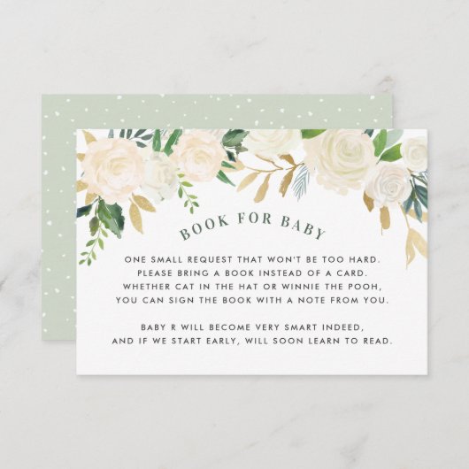 Anfrage für die Baby Green Floral Showkarte Begleitkarte (Vorne/Hinten)