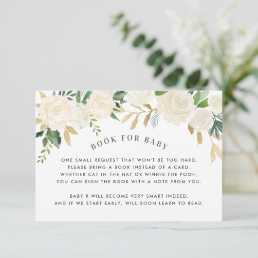 Anfrage für die Baby Green Floral Showkarte Begleitkarte (Stehend Vorderseite)