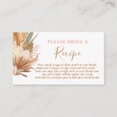 Anfrage für die Boho terracotta Brautparty Rezept Begleitkarte (Vorderseite)