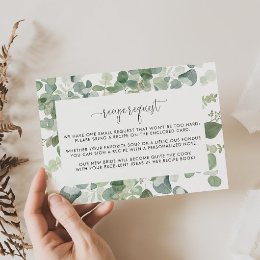 Anfrage für ein geometrisches Eukalyptus-Hochzeits Begleitkarte